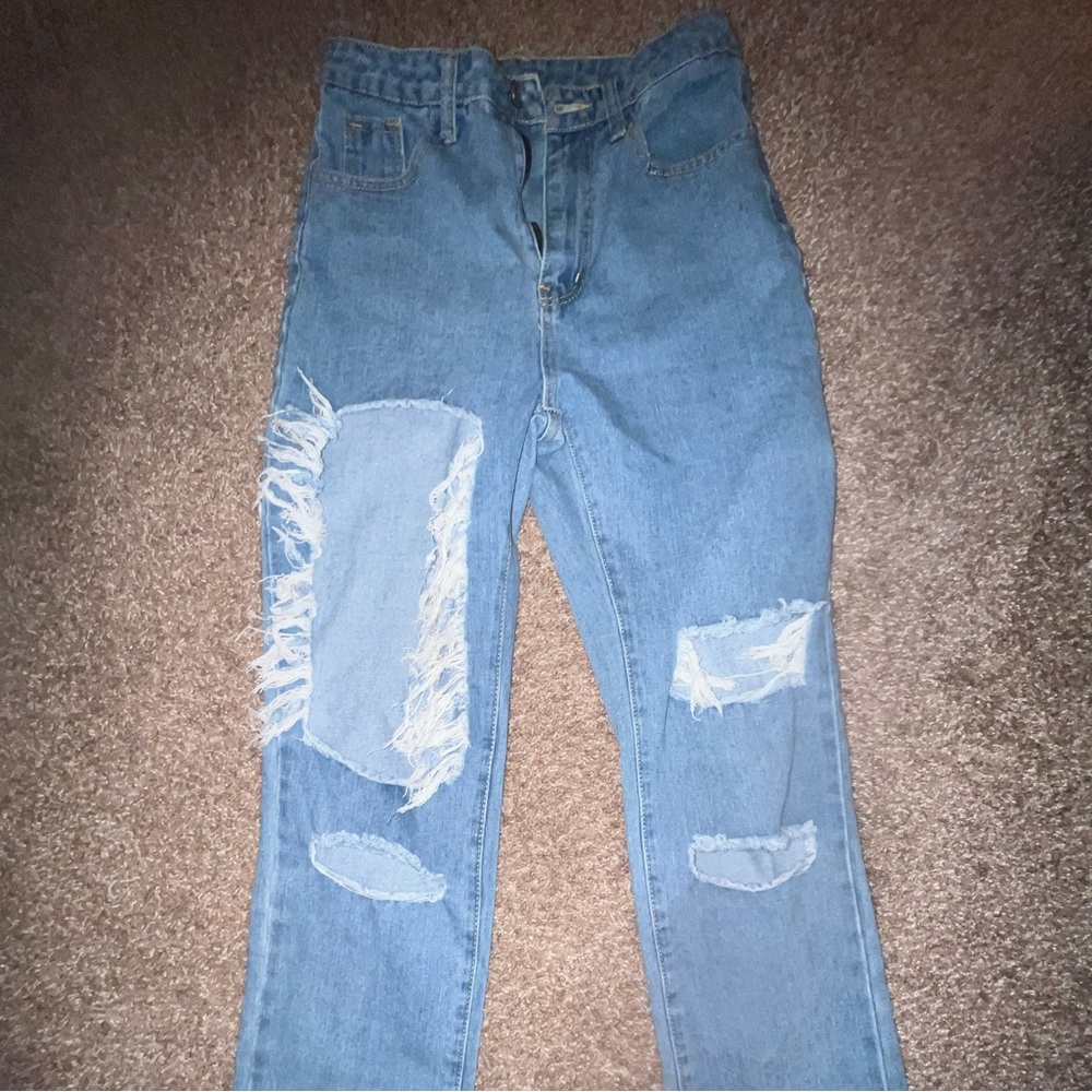 Shein Ripped Blue Jeans